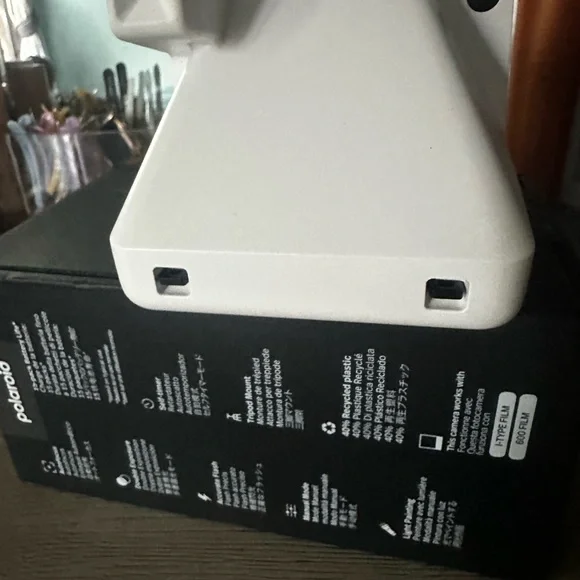Polaroid NOW+ White Camera with Rainbow Accent